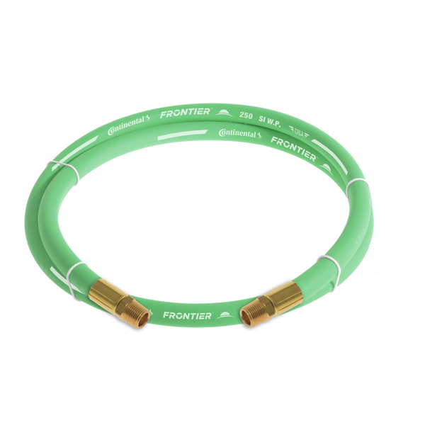 Continental 3/8" x 3' Green EPDM Rubber Air Hose, 300 PSI, 3/8" MNPT x MNPT HZG03830-03-11